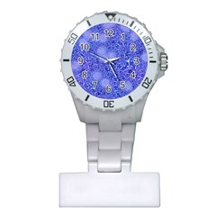 Retro Flower Pattern Design Batik Plastic Nurses Watch by Simbadda