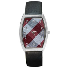 Textile Geometric Retro Pattern Barrel Style Metal Watch