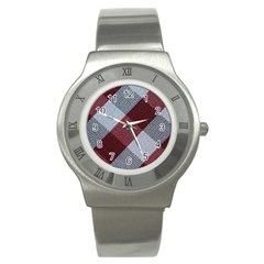 Textile Geometric Retro Pattern Stainless Steel Watch