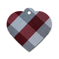 Textile Geometric Retro Pattern Dog Tag Heart (two Sides) by Simbadda