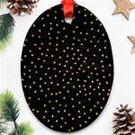 Grunge Retro Pattern Black Triangles Ornament (Oval) Front