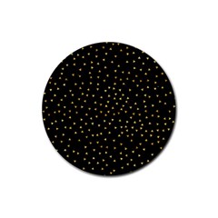 Grunge Retro Pattern Black Triangles Rubber Round Coaster (4 Pack) 