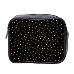 Grunge Retro Pattern Black Triangles Mini Toiletries Bag 2-side