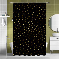 Grunge Retro Pattern Black Triangles Shower Curtain 48  X 72  (small) 