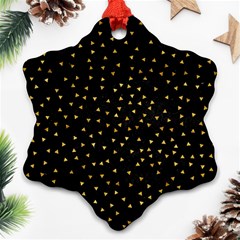 Grunge Retro Pattern Black Triangles Ornament (snowflake)