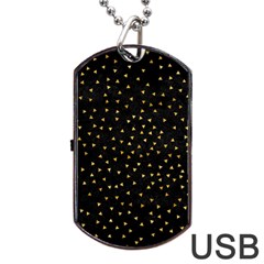 Grunge Retro Pattern Black Triangles Dog Tag Usb Flash (one Side) by Simbadda