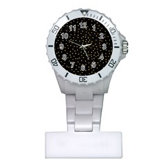 Grunge Retro Pattern Black Triangles Plastic Nurses Watch