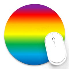 Rainbow Background Colourful Round Mousepads by Simbadda