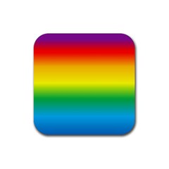 Rainbow Background Colourful Rubber Coaster (square) 