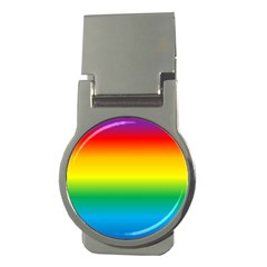 Rainbow Background Colourful Money Clips (round)  by Simbadda