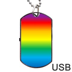 Rainbow Background Colourful Dog Tag Usb Flash (two Sides)