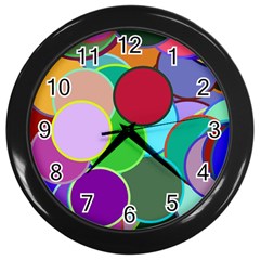 Dots Circles Colorful Unique Wall Clocks (black) by Simbadda