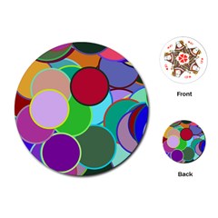 Dots Circles Colorful Unique Playing Cards (round) 