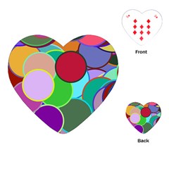 Dots Circles Colorful Unique Playing Cards (heart) 