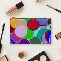 Dots Circles Colorful Unique Cosmetic Bag (medium)  by Simbadda