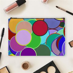 Dots Circles Colorful Unique Cosmetic Bag (large)  by Simbadda