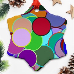 Dots Circles Colorful Unique Ornament (snowflake)