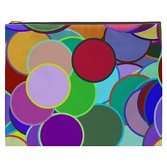 Dots Circles Colorful Unique Cosmetic Bag (xxxl)  by Simbadda