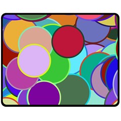 Dots Circles Colorful Unique Double Sided Fleece Blanket (medium) 