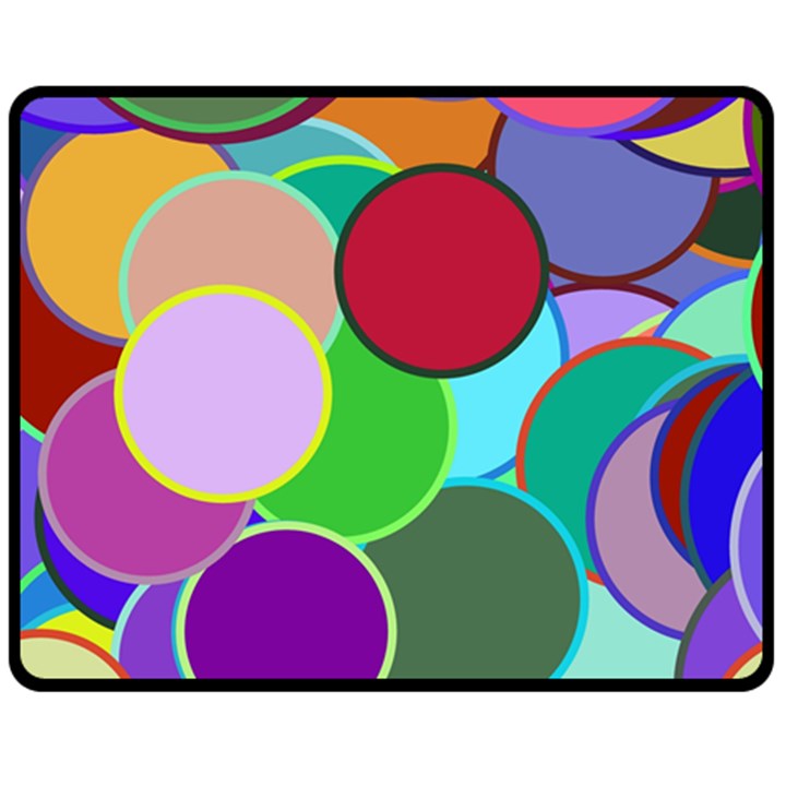 Dots Circles Colorful Unique Double Sided Fleece Blanket (Medium) 