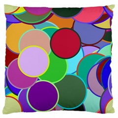 Dots Circles Colorful Unique Large Flano Cushion Case (one Side)