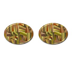 Earth Tones Geometric Shapes Unique Cufflinks (oval) by Simbadda