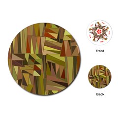 Earth Tones Geometric Shapes Unique Playing Cards (round)  by Simbadda