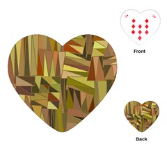 Earth Tones Geometric Shapes Unique Playing Cards (heart)  by Simbadda