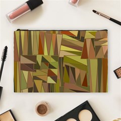 Earth Tones Geometric Shapes Unique Cosmetic Bag (large)  by Simbadda