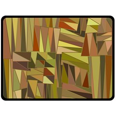 Earth Tones Geometric Shapes Unique Fleece Blanket (large)  by Simbadda