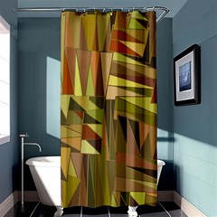 Earth Tones Geometric Shapes Unique Shower Curtain 36  X 72  (stall) 