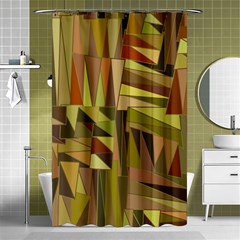 Earth Tones Geometric Shapes Unique Shower Curtain 48  X 72  (small) 