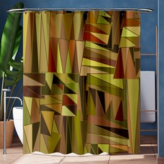 Earth Tones Geometric Shapes Unique Shower Curtain 60  X 72  (medium)  by Simbadda