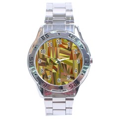 Earth Tones Geometric Shapes Unique Stainless Steel Analogue Watch by Simbadda