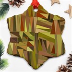 Earth Tones Geometric Shapes Unique Ornament (Snowflake) Front