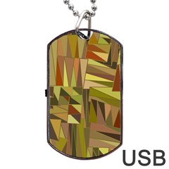 Earth Tones Geometric Shapes Unique Dog Tag Usb Flash (one Side)