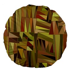 Earth Tones Geometric Shapes Unique Large 18  Premium Flano Round Cushions