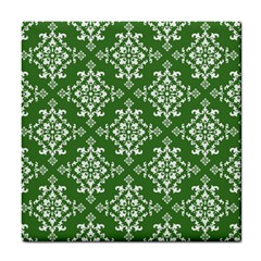 St Patrick S Day Damask Vintage Green Background Pattern Tile Coasters by Simbadda