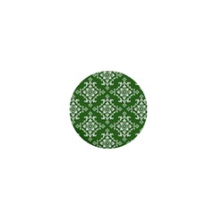 St Patrick S Day Damask Vintage Green Background Pattern 1  Mini Buttons