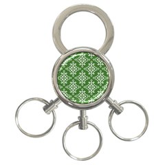 St Patrick S Day Damask Vintage Green Background Pattern 3-ring Key Chains by Simbadda