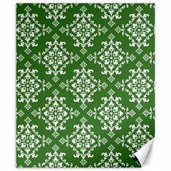 St Patrick S Day Damask Vintage Green Background Pattern Canvas 8  X 10 