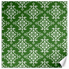 St Patrick S Day Damask Vintage Green Background Pattern Canvas 12  X 12  