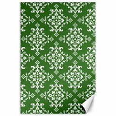 St Patrick S Day Damask Vintage Green Background Pattern Canvas 24  X 36 