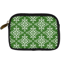 St Patrick S Day Damask Vintage Green Background Pattern Digital Camera Cases by Simbadda