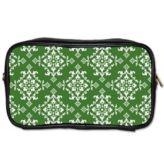 St Patrick S Day Damask Vintage Green Background Pattern Toiletries Bags 2-side