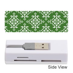 St Patrick S Day Damask Vintage Green Background Pattern Memory Card Reader (stick) 