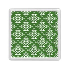 St Patrick S Day Damask Vintage Green Background Pattern Memory Card Reader (square) 