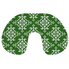 St Patrick S Day Damask Vintage Green Background Pattern Travel Neck Pillows