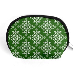 St Patrick S Day Damask Vintage Green Background Pattern Accessory Pouches (medium) 