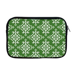 St Patrick S Day Damask Vintage Green Background Pattern Apple Macbook Pro 17  Zipper Case